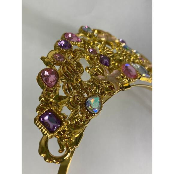 Disney Princess Gold Tiara for Kids Girls Rhinestone Crown Costume Accessory - Picture 5 of 10